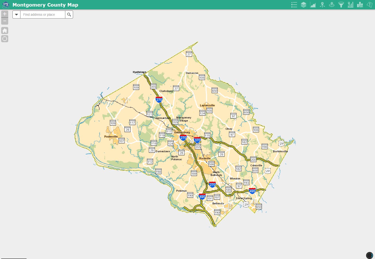 Colleges In Montgomery County Map   160520MCGPropertyMap Viewer.JPG